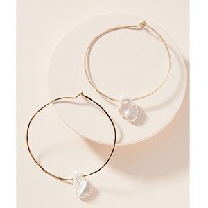 Serefina High Tide Pearl Hoop Earrings